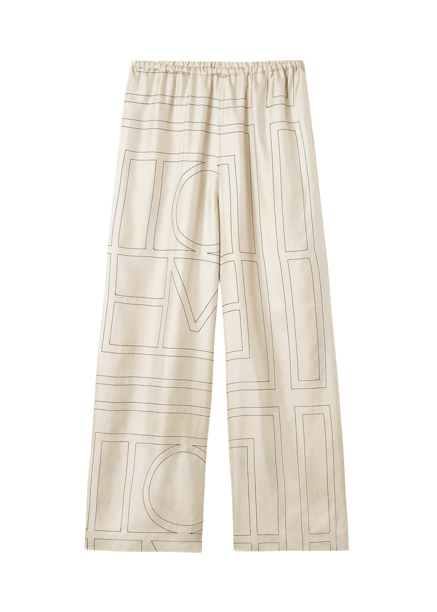 Toteme Monogram Silk PJ Bottoms Ivory