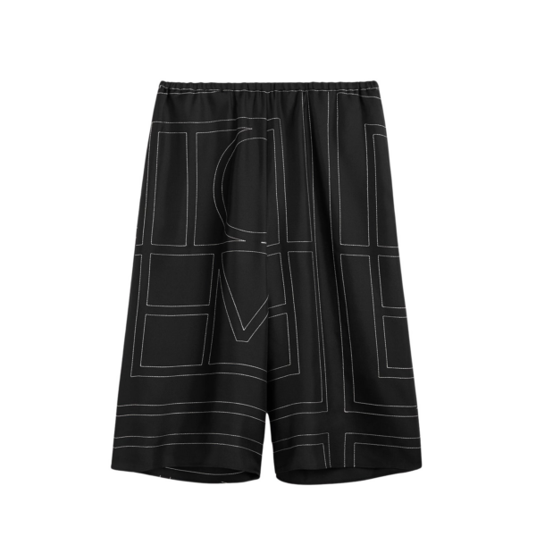 Toteme Monogram Silk PJ Culottes Black