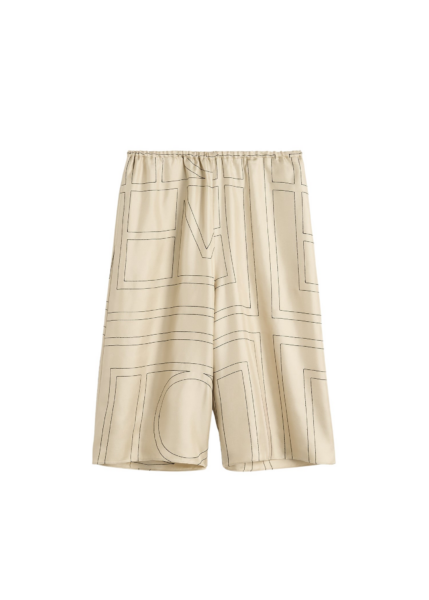 Totême Monogram Silk PJ Culottes Ivory - Loungewear - Scandinavian Minimalist Luxury at Luxury Shoes 