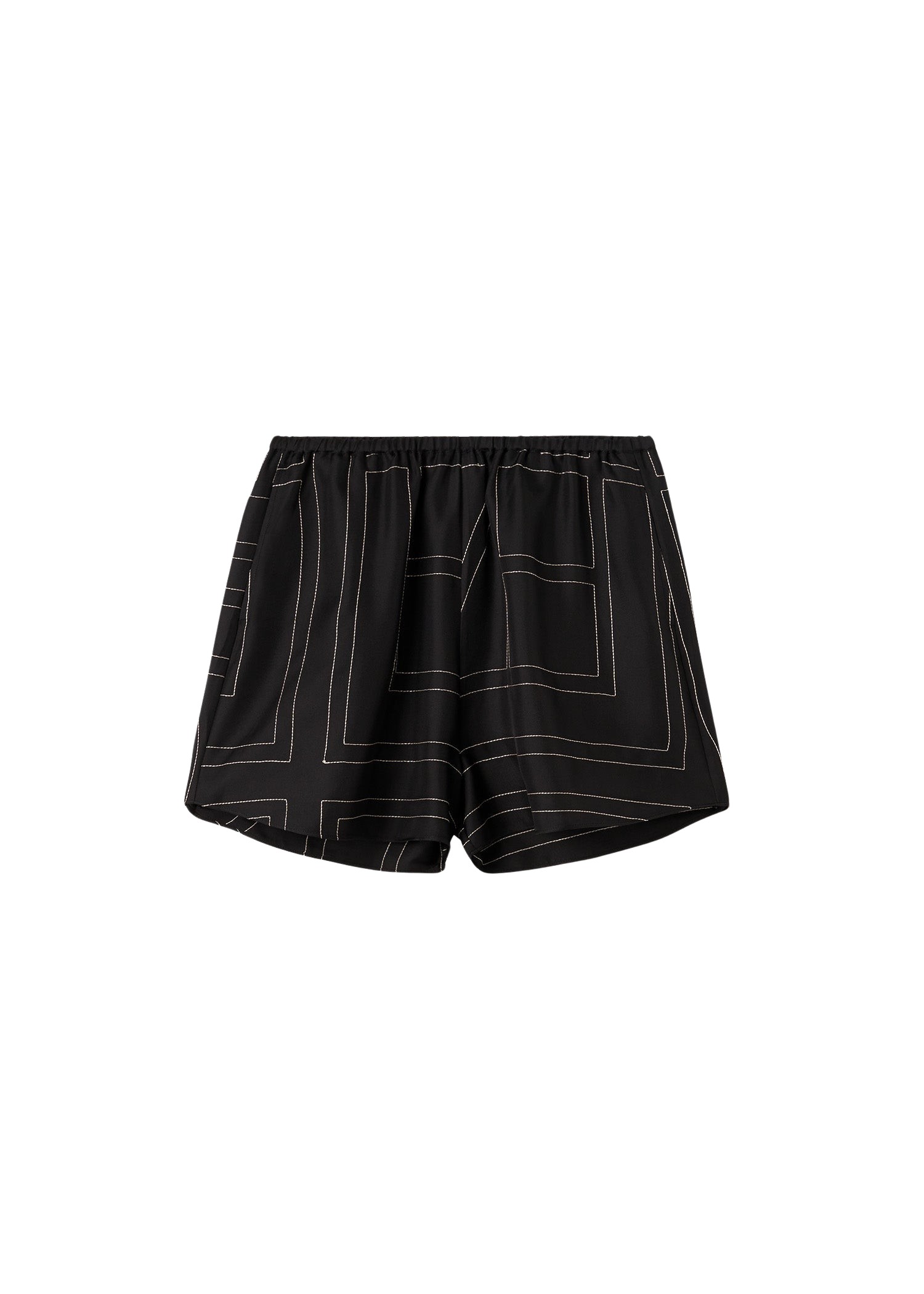 Toteme-Monogram-Silk-PJ-Shorts-Black77700_nobg Totême Monogram Silk PJ Shorts Black - Loungewear - Scandinavian Minimalist Luxury at Luxury Shoes