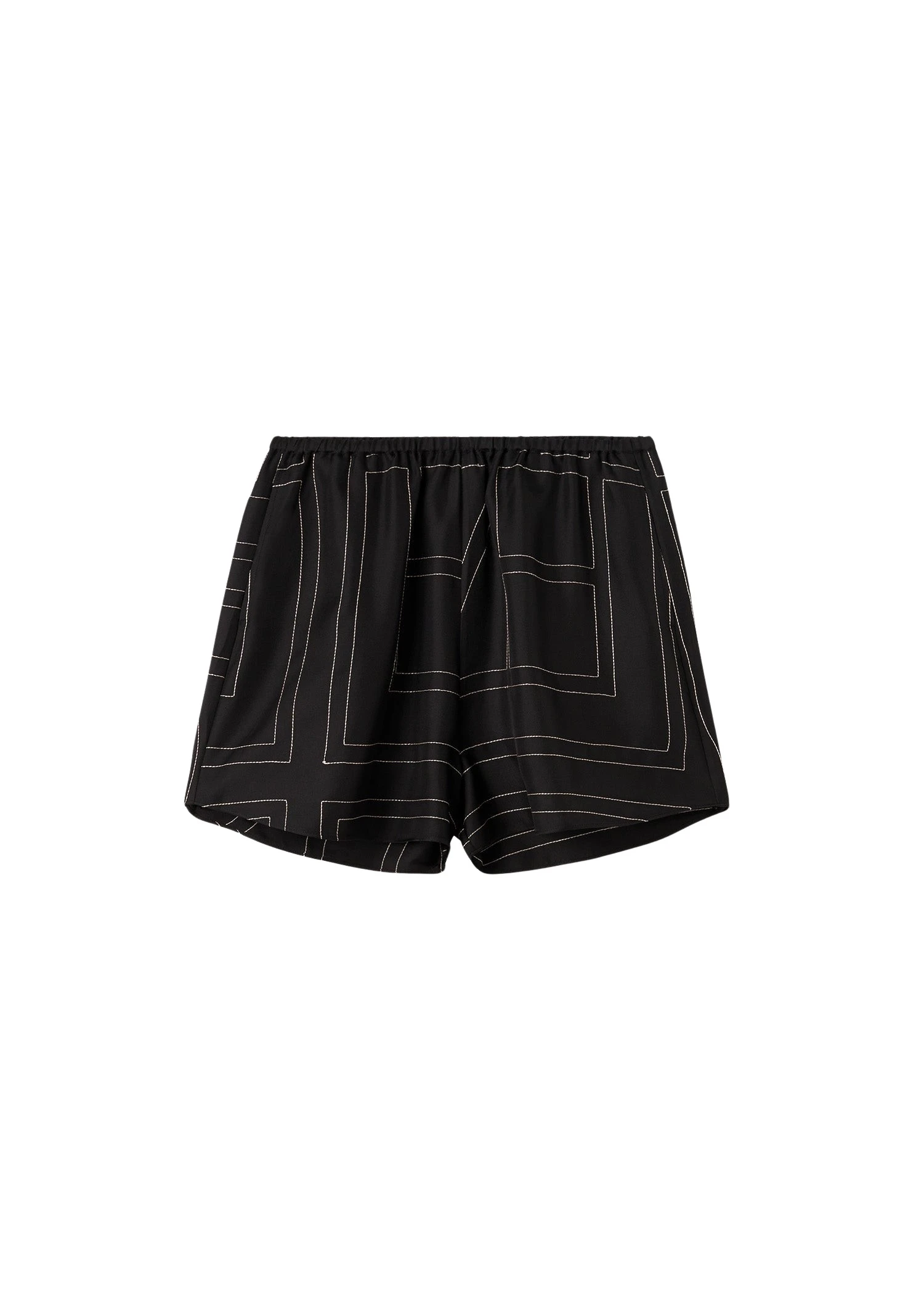 Toteme Monogram Silk PJ Shorts Black