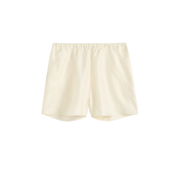 Toteme Monogram Silk PJ Shorts Cream