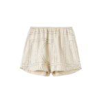 Totême Monogram Silk PJ Shorts Ivory - Loungewear - Scandinavian Minimalist Luxury at Luxury Shoes 