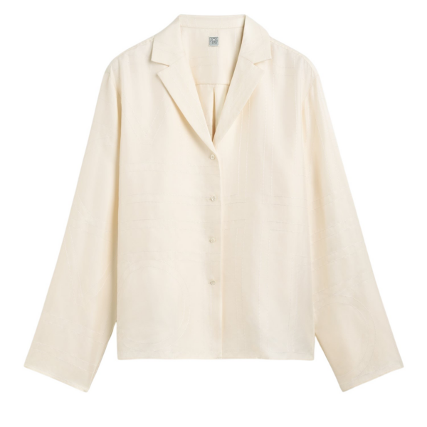 Toteme Monogram Silk PJ Top Cream