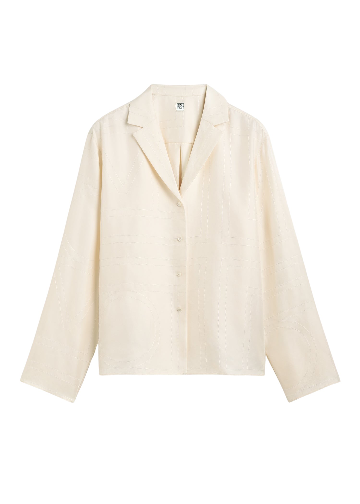 Toteme-Monogram-Silk-PJ-Top-Cream75421_nobg Totême Monogram Silk PJ Top Cream - Loungewear - Scandinavian Minimalist Luxury at Luxury Shoes