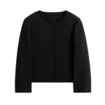 Totême Open-Front Bouclé Blazer Black - Jackets - Scandinavian Minimalist Luxury at Luxury Shoes 