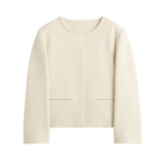 Totême Open-Front Bouclé Blazer Ecru - Jackets - Scandinavian Minimalist Luxury at Luxury Shoes 
