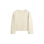 Totême Open-Front Bouclé Blazer Ecru - Jackets - Scandinavian Minimalist Luxury at Luxury Shoes 