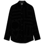 Totême Oversized Devoré Shirt Black - Tops - Scandinavian Minimalist Luxury at Luxury Shoes 