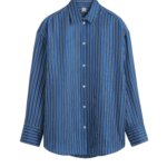 Totême Oversized Striped Shirt Blue/Navy - Tops - Scandinavian Minimalist Luxury at Luxury Shoes 