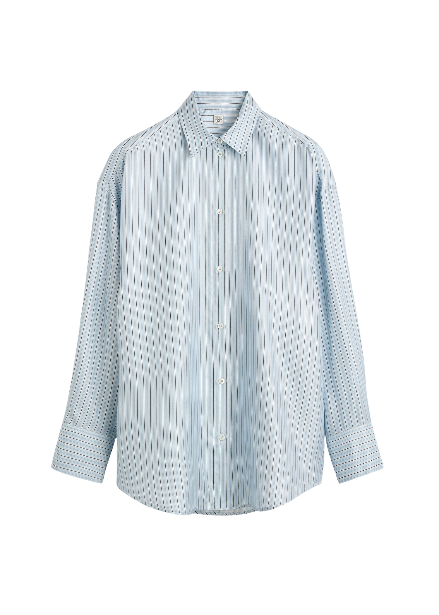 Toteme-Oversized-Striped-Shirt-IceWhite18701_nobg Totême Oversized Striped Shirt Ice/White - Tops - Scandinavian Minimalist Luxury at Luxury Shoes