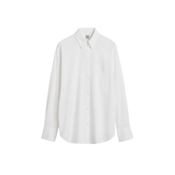 Totême Oversized Summer Shirt White - Tops - Scandinavian Minimalist Luxury at Luxury Shoes 