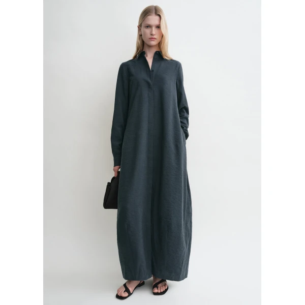 Totême Parachute Shirtdress Nightfall - Dresses - Scandinavian Minimalist Luxury at Luxury Shoes 