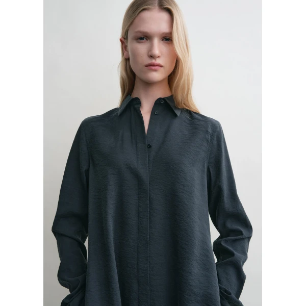 Totême Parachute Shirtdress Nightfall - Dresses - Scandinavian Minimalist Luxury at Luxury Shoes 