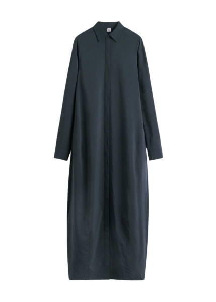 Totême Parachute Shirtdress Nightfall - Dresses - Scandinavian Minimalist Luxury at Luxury Shoes 