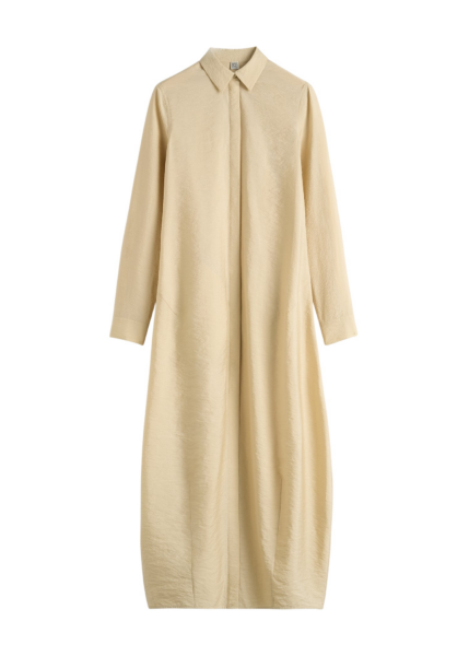 Totême Parachute Shirtdress Stone - Dresses - Scandinavian Minimalist Luxury at Luxury Shoes 