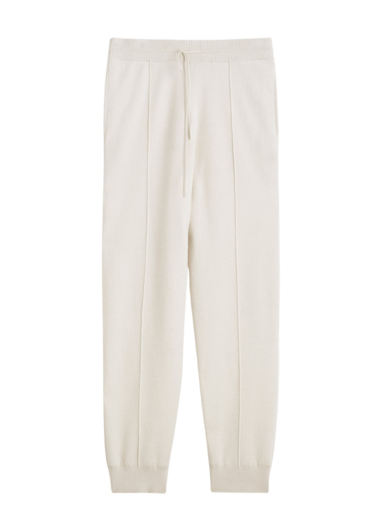 Totême Pintucked Sweatpants Ecru - Pants - Scandinavian Minimalist Luxury at Luxury Shoes 