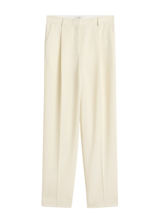 Totême Pleat Trousers Off-White - Pants - Scandinavian Minimalist Luxury at Luxury Shoes 