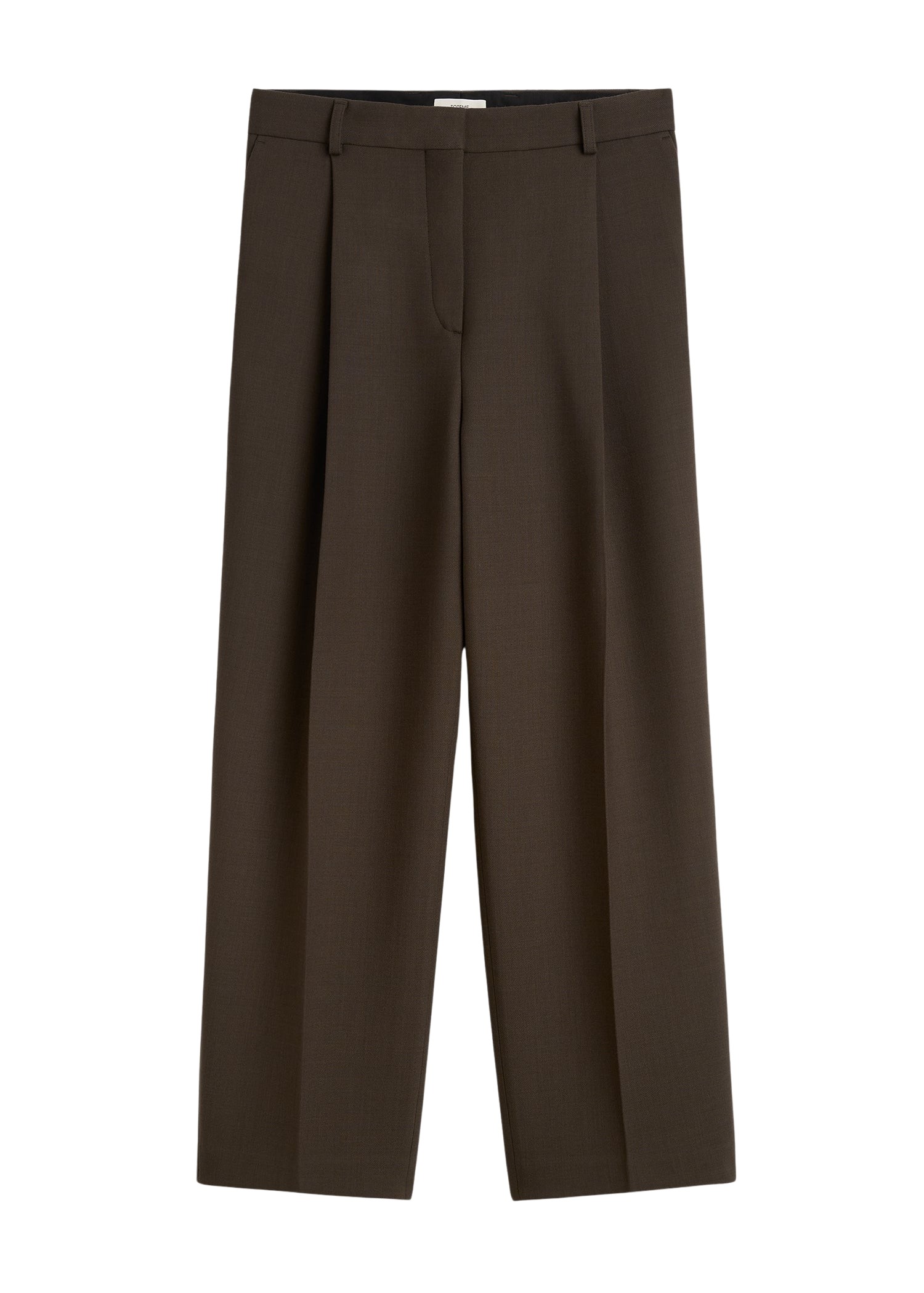 Toteme-Pleated-Straight-Trousers-Bark21478_nobg Totême Pleated Straight Trousers Bark - Pants - Scandinavian Minimalist Luxury at Luxury Shoes