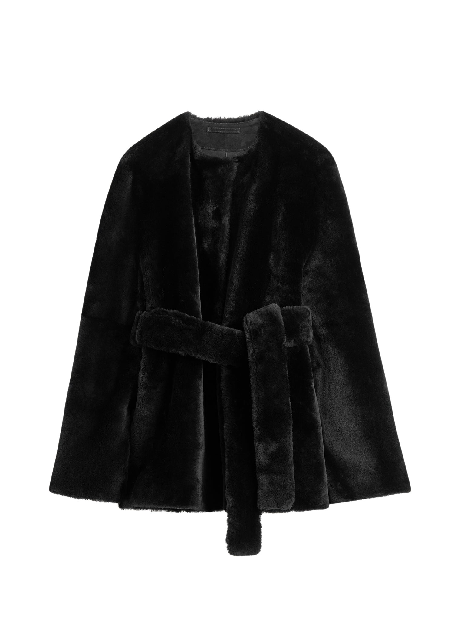 Toteme-Plush-Shearling-Jacket-Black91041_nobg Totême Plush Shearling Jacket Black - Jackets - Scandinavian Minimalist Luxury at Luxury Shoes