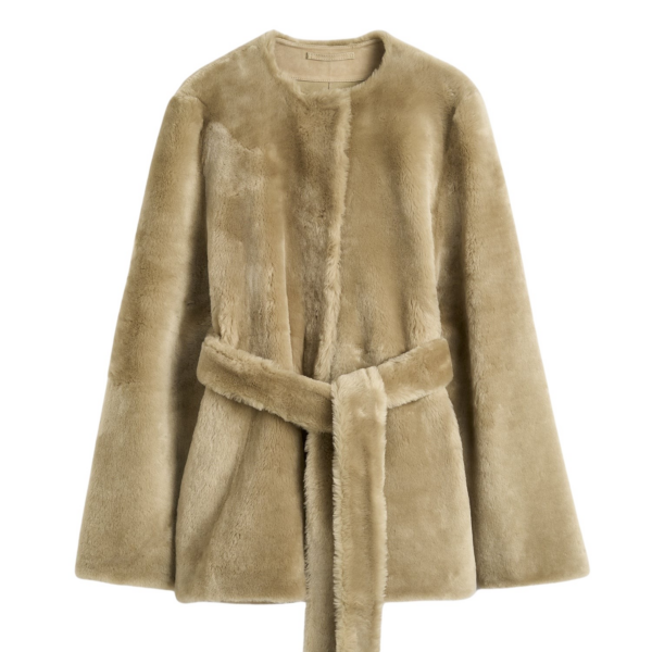 Toteme Plush Shearling Jacket Rye