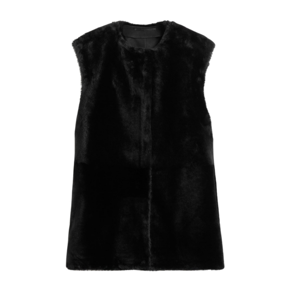 Toteme Plush Shearling Vest Black