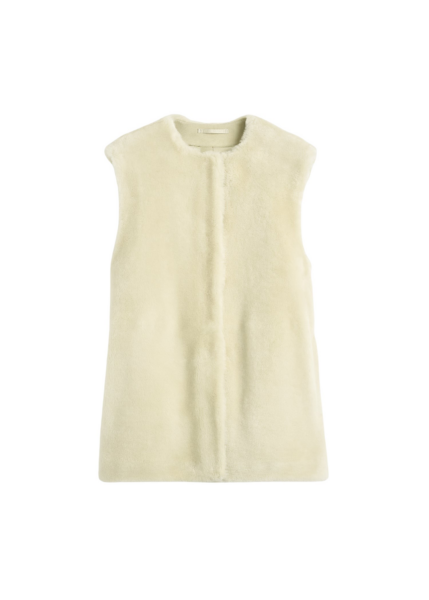 Totême Plush Shearling Vest Ecru - Jackets - Scandinavian Minimalist Luxury at Luxury Shoes 