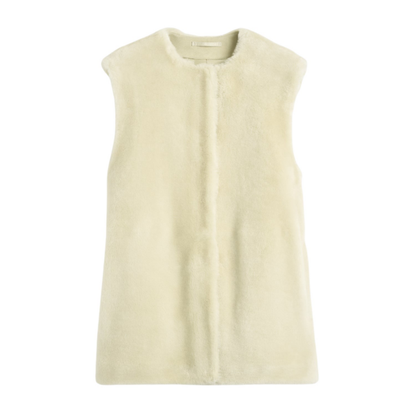 Toteme Plush Shearling Vest Ecru