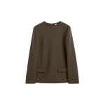 Totême Pocket Top Bark - Tops - Scandinavian Minimalist Luxury at Luxury Shoes 