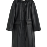 Totême Raglan Leather Coat Black - Coats - Scandinavian Minimalist Luxury at Luxury Shoes 