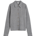 Toteme-Raglan-Sleeve-Cashmere-Cardigan-Grey-Melange89546_nobg Totême Raglan-Sleeve Cashmere Cardigan Grey Melange - Knitwear - Scandinavian Minimalist Luxury at Luxury Shoes
