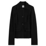 Totême Raw Hem Cotton Jacket Black - Jackets - Scandinavian Minimalist Luxury at Luxury Shoes 