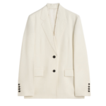 Totême Raw Lapel Jacket Ecru - Jackets - Scandinavian Minimalist Luxury at Luxury Shoes 