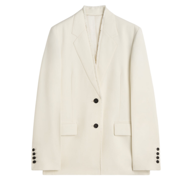 Toteme Raw Lapel Jacket Ecru