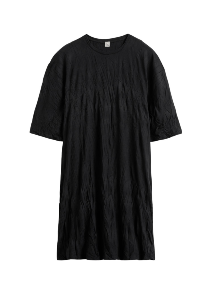 Totême Relaxed Tee Dress Black - Dresses - Scandinavian Minimalist Luxury at Luxury Shoes 