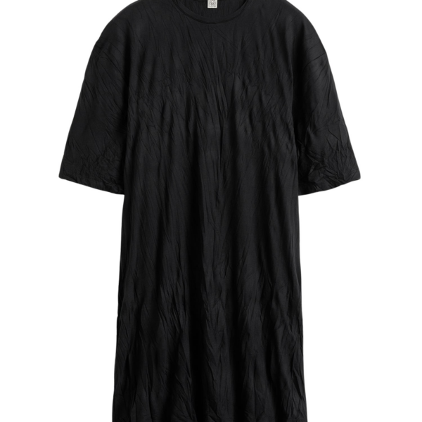 Totême Relaxed Tee Dress Black - Dresses - Scandinavian Minimalist Luxury at Luxury Shoes 