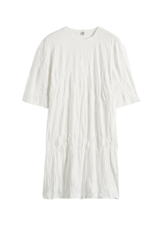 Totême Relaxed Tee Dress Off-White - Dresses - Scandinavian Minimalist Luxury at Luxury Shoes 