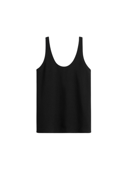 Totême Sablé Tank Black - Tops - Scandinavian Minimalist Luxury at Luxury Shoes 