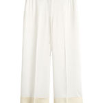 Totême Satin Drawstring Trousers White - Pants - Scandinavian Minimalist Luxury at Luxury Shoes 