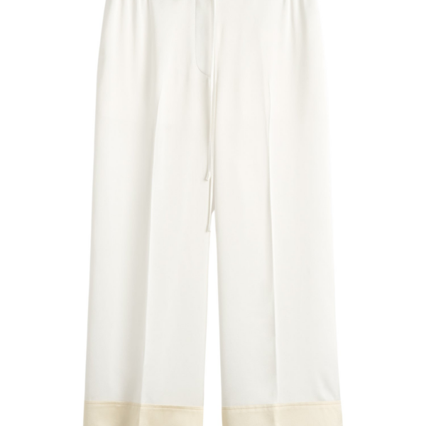 Toteme Satin Drawstring Trousers White