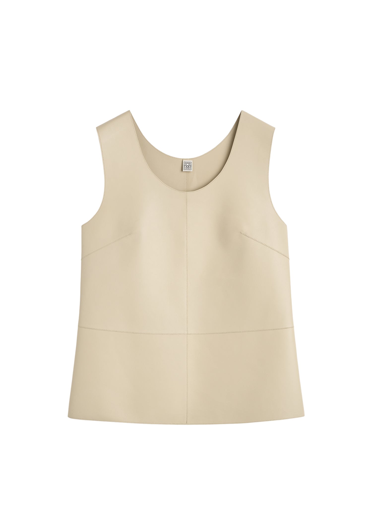 Toteme-Scoop-Neck-Leather-Top-Sand47254_nobg Totême Scoop-Neck Leather Top Sand - Tops - Scandinavian Minimalist Luxury at Luxury Shoes