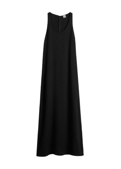 Toteme-Scoop-Neck-Sable-Dress-Black31350_nobg Totême Scoop-Neck Sablé Dress Black - Dresses - Scandinavian Minimalist Luxury at Luxury Shoes