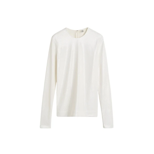 Totême Sequin Top White - Tops - Scandinavian Minimalist Luxury at Luxury Shoes 