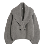Totême Shawl-Lapel Cardigan Mid Grey - Knitwear - Scandinavian Minimalist Luxury at Luxury Shoes 