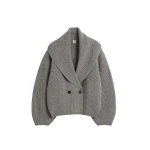 Toteme Shawl-Lapel Cardigan Mid Grey