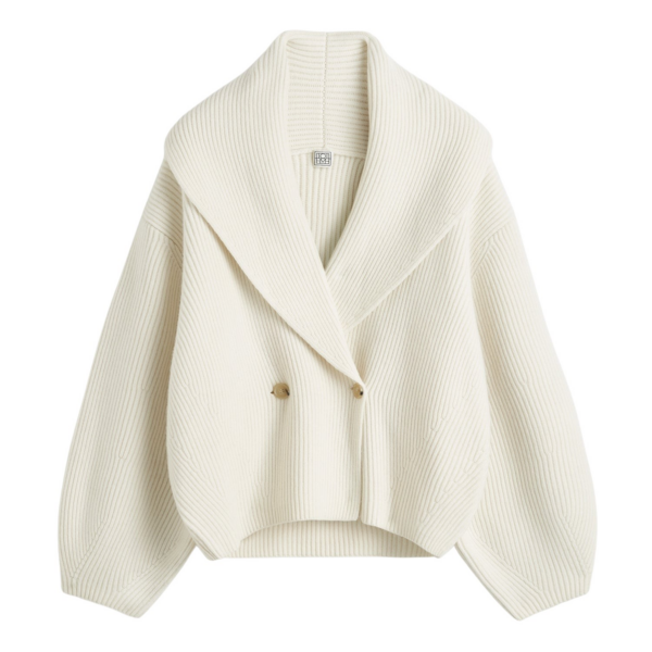 Toteme Shawl-Lapel Cardigan Milk