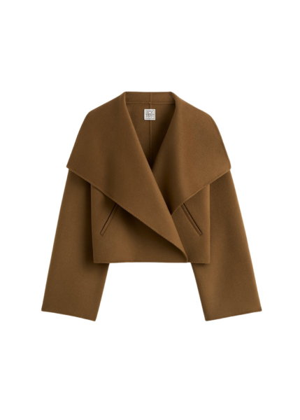 Totême Signature Doublé Jacket Tobacco - Jackets - Scandinavian Minimalist Luxury at Luxury Shoes 