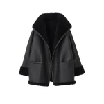 Toteme Signature Shearling Jacket Black
