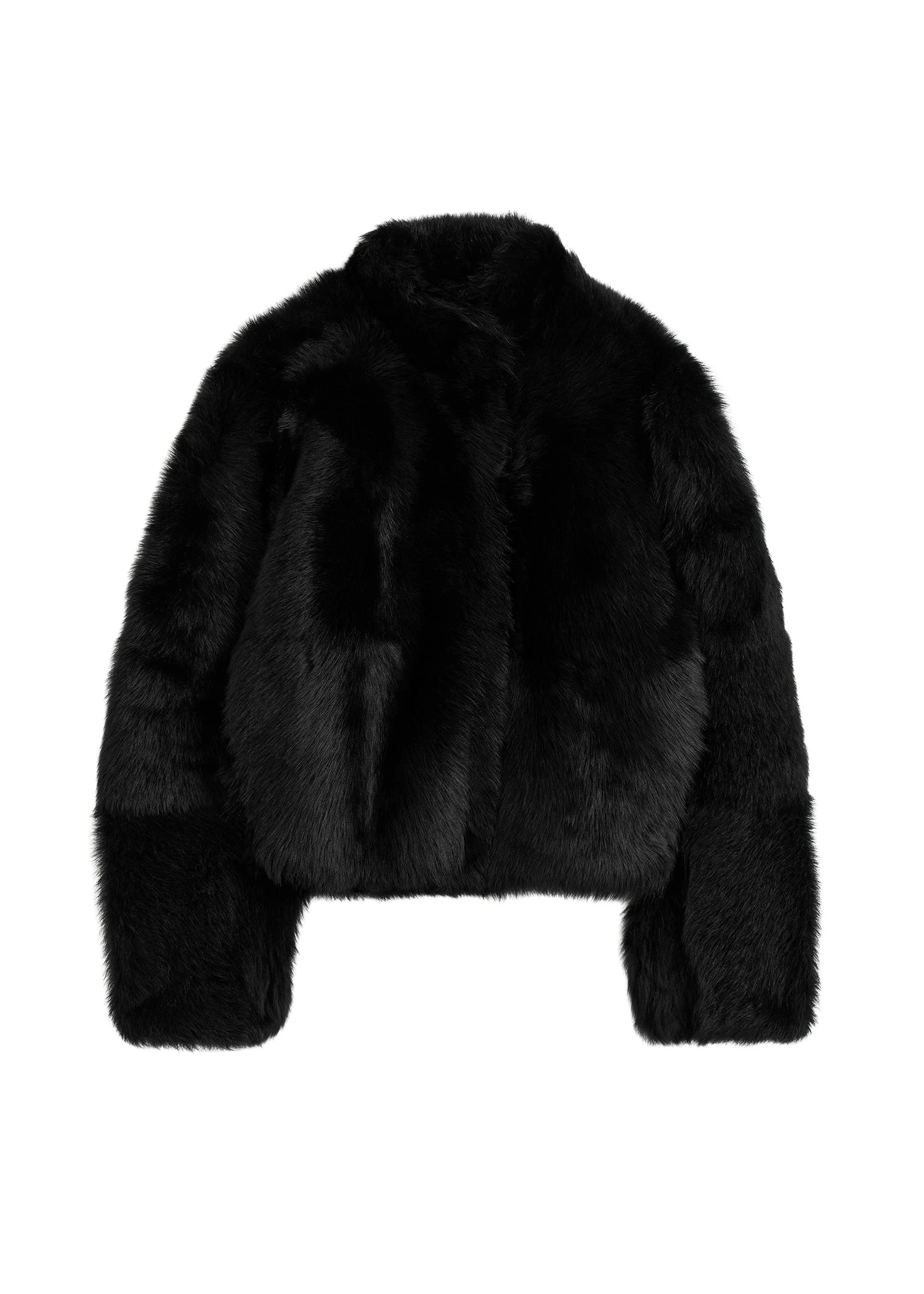 Toteme Silky Shearling Jacket Black