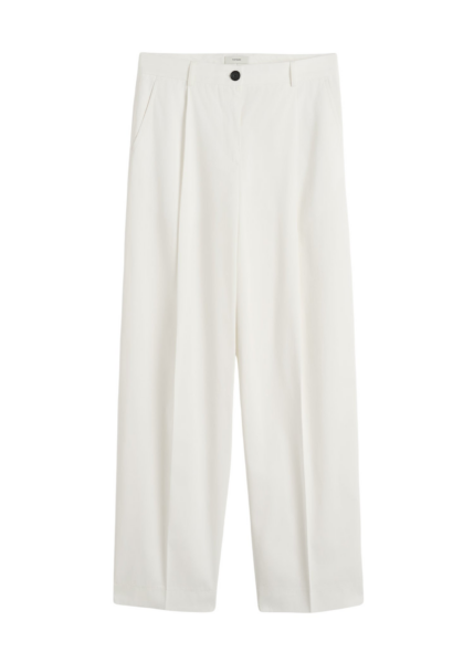 Totême Single Pleat Cotton Trousers White - Pants - Scandinavian Minimalist Luxury at Luxury Shoes 